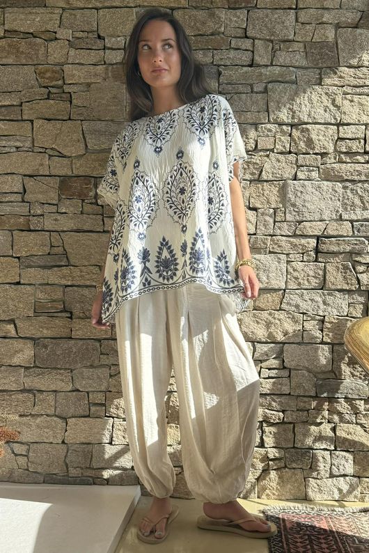 Yara Morrocan Box Top White